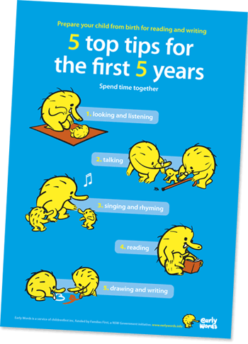 5 Top Tips poster for Early Words