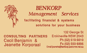Old Benkorp business card